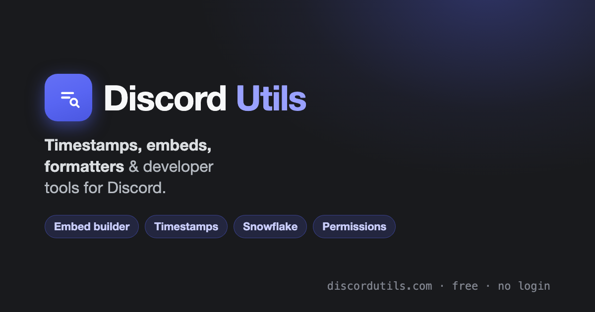 Discord Utils — Tools for Discord